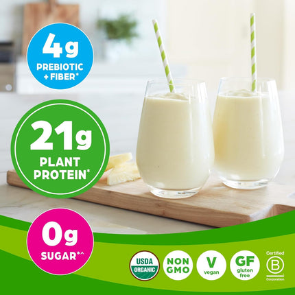 Organic Unflavored Vegan Protein Powder, Natural Unsweetened - 21G of Plant Based Protein, Non Dairy, Gluten Free, No Sugar Added, Soy Free, Non-Gmo, 1.59 Lb (Packaging May Vary)