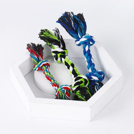 Dog Toy Three-Strand Cotton Rope Pet Toy Large Medium Small Dog Double Knot Dog Bite Rope