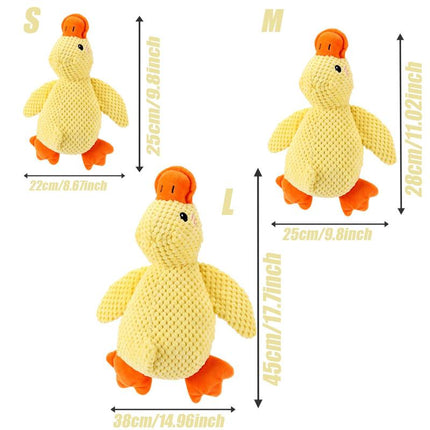 Dog Calming Duck Toy, 2025 New Interactive Plush Duck Toy with Quacking Sound and Crisp Crinkling Noise, Suitable for Aggressive Chewers, Soft Stuffed Calming Pillow, Ideal for Indoor and Outdoor Large, Medium-Sized Dogs and Puppies — Yellow, Pet-Specific