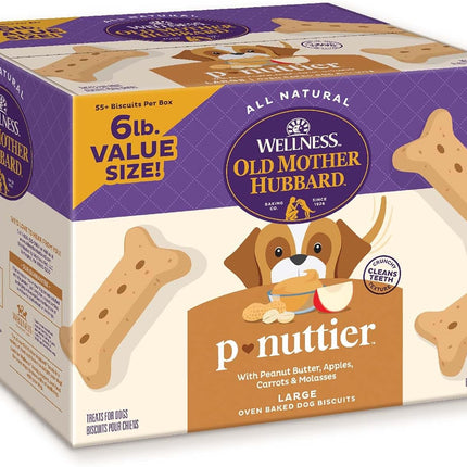 Wellness P-Nuttier Dog Biscuits, Natural, Training Treats, Peanut Butter Flavor, Large Size, (6 Pound Box)