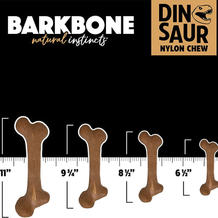 Dinosaur Barkbone - Nylon Dog Bone for Aggressive Chewers - Bacon Flavor - 8.5"