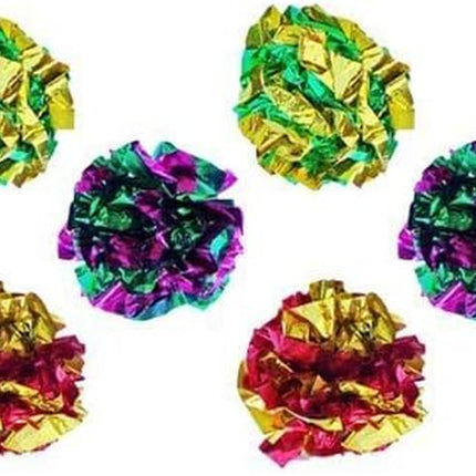 Mylar Crinkle Balls Cat Toys Interactive Crinkle Cat Toy Balls Independent Pet Kitten Cat Toys for Fat Cats Kittens Exercise, Soft and Right Size (6 Pack)