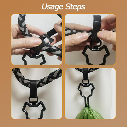 Dog Poop Bag Holder, Waste Bag Holder, Dog Poop Bag Carrier, Hand Free Holder, 2Pc (Green)
